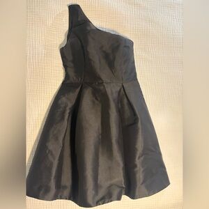 Lulu’s Little Black Dress with pleats and one shoulder